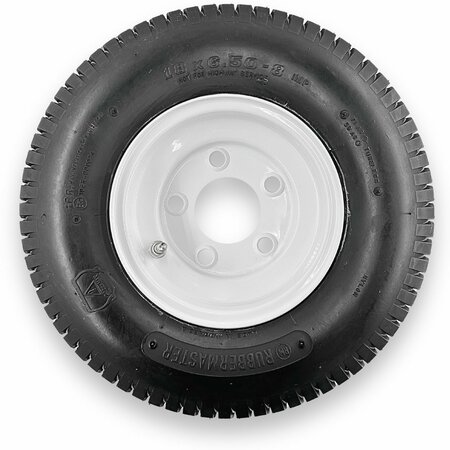 RUBBERMASTER - STEEL MASTER Rubbermaster 18x6.50-8 4 Ply Turf Tire and 5 on 4.5 Stamped Wheel Assembly 598987